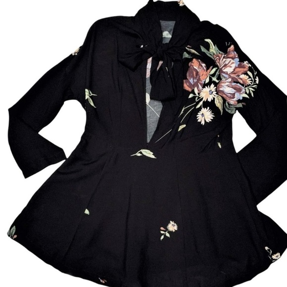 NWT Free People • Black Gemma Tunic Top and/or Mini Dress Sz M - Picture 5 of 7